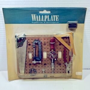 Vintage FIGI Workshop 3D Triple Light Switch Wall Plate Hand Painted